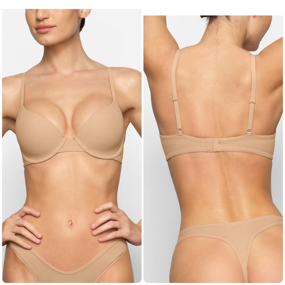 Skims Push Up T Shirt Bra Sz 36 D Flexible Underwire - Picture 1 of 9
